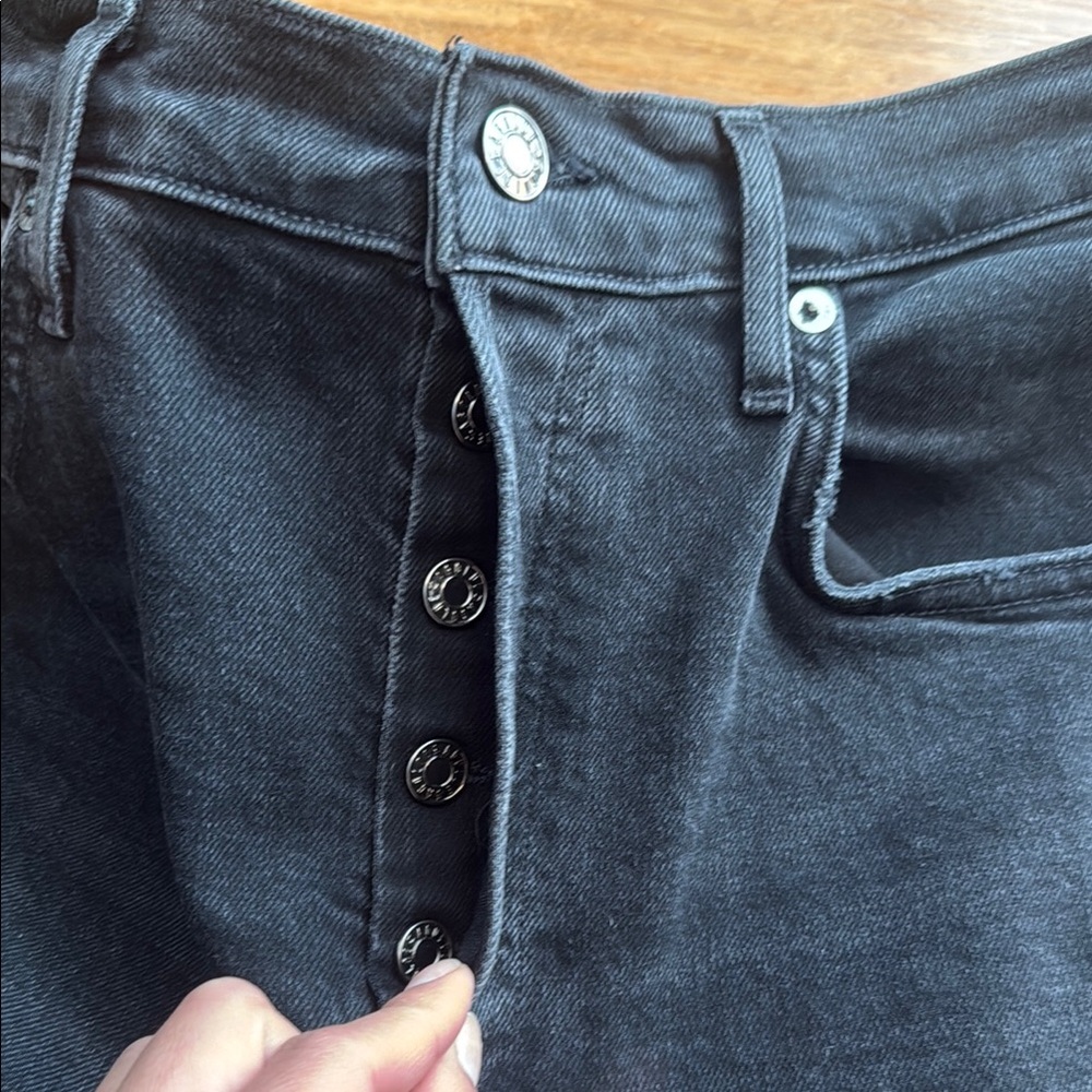 Black Agolde Riley Crop Jeans - Picture 4 of 7